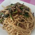 yumipandaa's cooksnap of when they made めざしとスナップエンドウのパスタ.