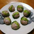ねねこ39's cooksnap of when they made ミニチンゲン菜のひとくちシュウマイ.