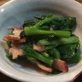 ☆NORIK☆'s cooksnap of when they made ツルムラサキとベーコンの黒胡椒炒め.