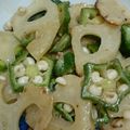 きょんこ87's cooksnap of when they made オクラとれんこんのバターしょう油炒め.