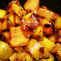 ごんさんち's cooksnap of when they made 簡単 揚げずに大学芋 さつまいも 話題入.