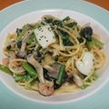 ＊Ｒｏｓｅｗｏｏｄ＊'s cooksnap of when they made ほうれん草とシーフードのクリームパスタ.