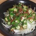 きらり流れ星's cooksnap of when they made もう一品に◆新玉ねぎとオクラのおひたし◆.