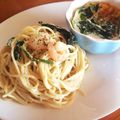 ぽぽがーる's cooksnap of when they made ★えびとホウレンソウのクリームパスタ★.