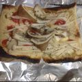 骨付きチキン's cooksnap of when they made トースターDE薄揚げピザ風( *´艸｀).