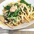 とちにゃん's cooksnap of when they made 鶏と水菜のわさび風味パスタ.