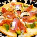 rinakos's cooksnap of when they made イチヂクとアボカドの相性抜群ピザ.