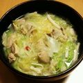 いちごみるく122's cooksnap of when they made 鶏肉と水菜のスープパスタ(*´∇｀)ﾉ.