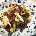 かっちばん's cooksnap of when they made 牛肉とれんこんと豆苗の炒め物.