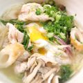 ぺっぺぺ72's cooksnap of when they made 豚と水菜で簡単♬キレイなお月見にゅう麺.