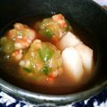 watyami's cooksnap of when they made 地物長芋の✿あっさり簡単❀海老団子煮✿.