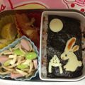 ひろことLOVE's cooksnap of when they made 簡単！キャラ弁！月見うさぎ♡のせるだけ！.