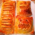 yoshikoro7's cooksnap of when they made ハロウィンかぼちゃとりんごのパイ♪.