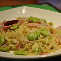 MyDining's cooksnap of when they made そら豆とベーコンのペペロンチーノ.