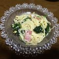 riramuhffy's cooksnap of when they made 納豆ベーコンほうれん草和風バターサラスパ.