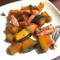 べーかる's cooksnap of when they made かぼちゃと厚切りベーコンのニンニク炒め.