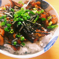 関西狐's cooksnap of when they made さんまの甘辛焼き丼.