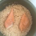 父なる川's cooksnap of when they made めんつゆで簡単！鮭の炊き込みご飯.