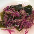 ぴょんきち☆☆'s cooksnap of when they made 卓上に彩り♡桃色・菊の花とワカメの酢の物.