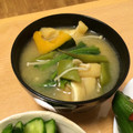 ともぱんたから's cooksnap of when they made 簡単 ほうれん草 椎茸 油揚げの 味噌汁.
