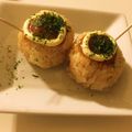 komugiko4's cooksnap of when they made キャラ弁❤タコ君がINたこ焼き風おにぎり.