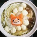 のんのんmama＊'s cooksnap of when they made 大根おろしアート＊妖怪ウォッチのデコ鍋.