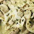 Kitecat's cooksnap of when they made 豚バラと蓮根の味噌ﾊﾞﾀｰ炒め.
