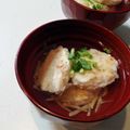 1213's cooksnap of when they made レンコンと山芋のお焼きのお吸い物.
