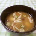 赤い電話's cooksnap of when they made オクラとしめじと豆腐の簡単な味噌汁.