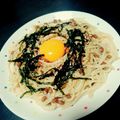 あいかのす's cooksnap of when they made 納豆明太マヨのパスタ✿とろ～り卵乗せ✿.