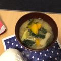 ともぱんたから's cooksnap of when they made かぼちゃとベーコンのみそ汁.