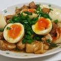 chi____ee's cooksnap of when they made 鶏肉と半熟卵の照り煮.