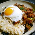 ゆざく's cooksnap of when they made ピリ辛！野菜たっぷりオリエンタル丼.