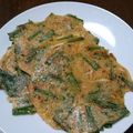 ぱんみわ's cooksnap of when they made キムチとニラでさっぱり簡単チヂミ.