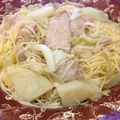 光る星☆'s cooksnap of when they made 豚肉と春キャベツとじゃがいものパスタ.