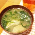 peanut32m's cooksnap of when they made 水菜と油揚げの味噌汁.