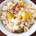 まなちぇ's cooksnap of when they made 秋の味覚サツマイモご飯.