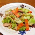 サボ・ミーママ's cooksnap of when they made 甘辛豚肉とキャベツの黒ごまガーリック炒め.