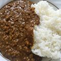 料理初心者男。's cooksnap of when they made 超激早！ひき肉だけのキーマカレー♪.