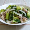 nasubeam's cooksnap of when they made 豚にくとチンゲンサイ玉ねぎの中華あんかけ.
