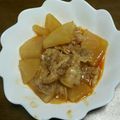 みみりん♪♪'s cooksnap of when they made 大根と豚バラ＊ピリ辛炒め＊.