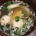 rose２号's cooksnap of when they made ショウガ入り鶏団子と水菜の澄まし汁.