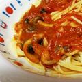 イクモス's cooksnap of when they made 鱈とキノコのトマトソースパスタ☆.