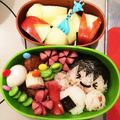 きくちはるこ's cooksnap of when they made キャラ弁☆みんなでおにぎり♪遠足弁当☆.