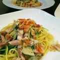 なっつなおこ's cooksnap of when they made 桜エビと水菜の和風パスタ.