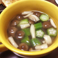 ayaakari's cooksnap of when they made オクラとしめじのマグスープ✿.