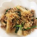 なつよちゃん's cooksnap of when they made 山芋と豚のニラ炒め。（幼児とりわけ有）.