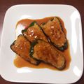 バウムくん's cooksnap of when they made 絶品！ピーマンの肉詰め風つくね焼き鳥.