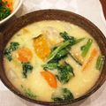 クックU65BTV☆'s cooksnap of when they made 根菜たっぷり♪ごまと豆乳のお味噌汁.