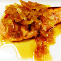 migu's cooksnap of when they made 鮭のムニエル玉ぽんソース.
